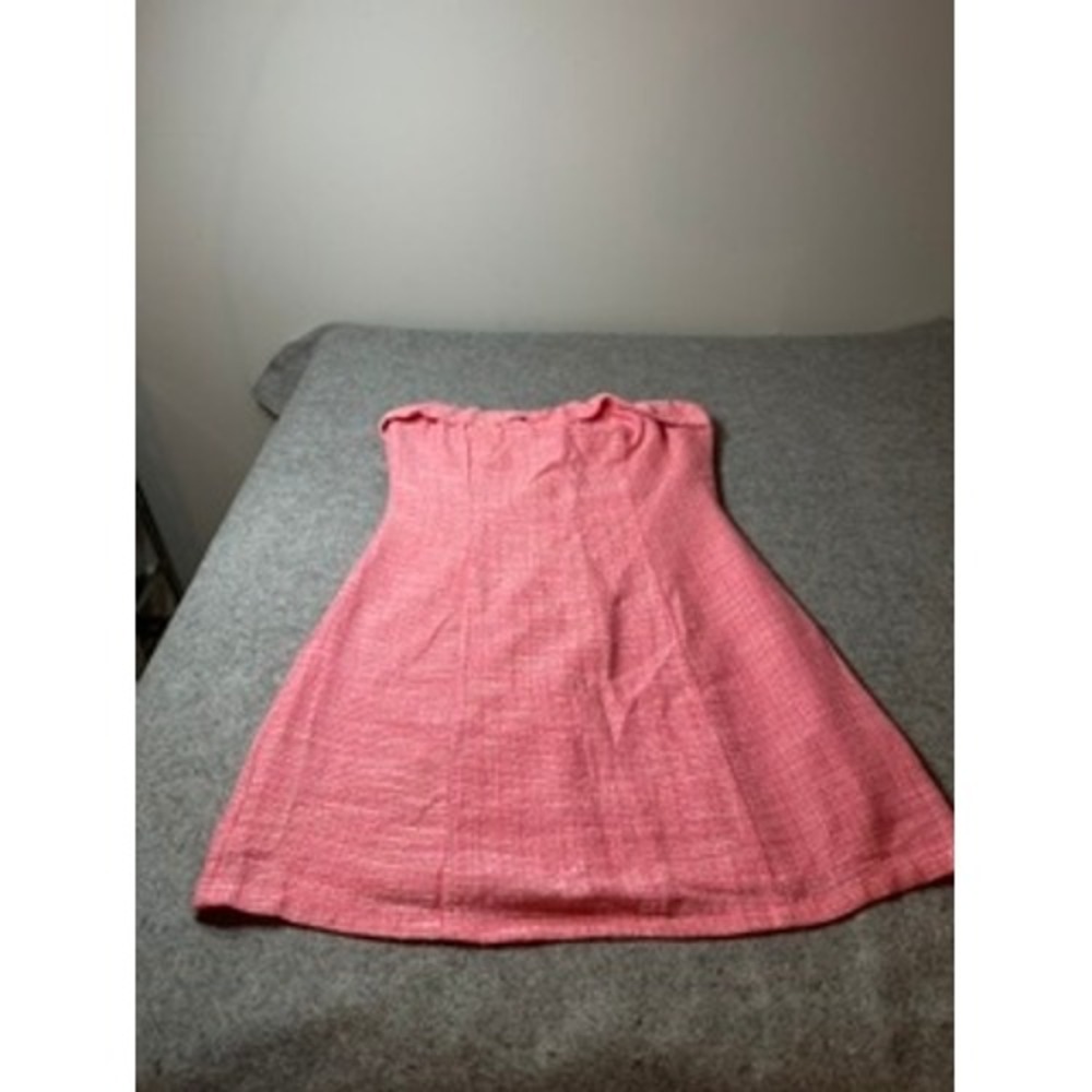 SHEIN Pink Tweed Strapless Mini Dress A-Line Textured Size L